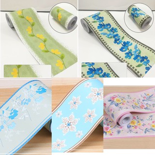 Cuộn 10M x 10CM giấy dán viền tường trang trí mẫu hoa NB005