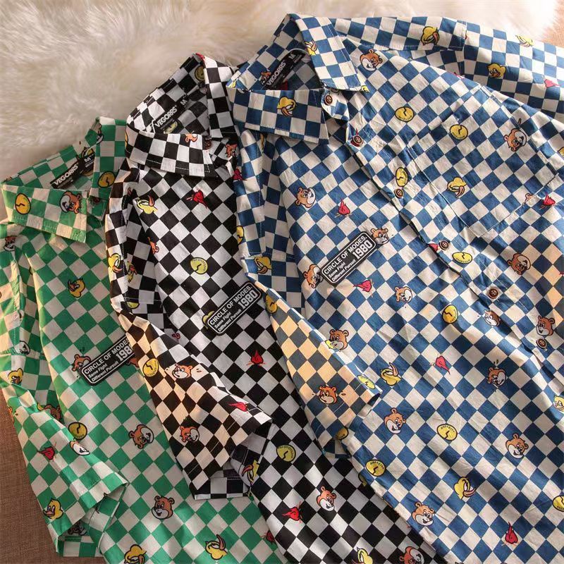 Áo Sơ Mi Dáng Rộng Kẻ Sọc Ca Rô Kiểu Hồng Kông Nhật Hàn Thời Trang Mùa Hè Cho Nữ 2022