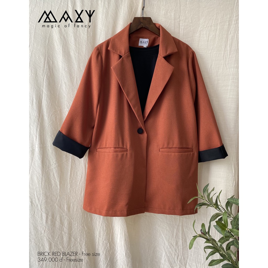 Áo khoác blazer phong cách Hàn Quốc brick red blazer Maxy Workshop | BigBuy360 - bigbuy360.vn