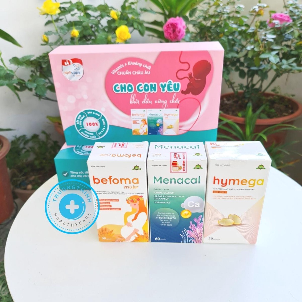 Bổ bầu Aplicaps, Vitamin tổng hợp Befoma, DHA tinh khiết Hymega, Canxi tự nhiên Menagal