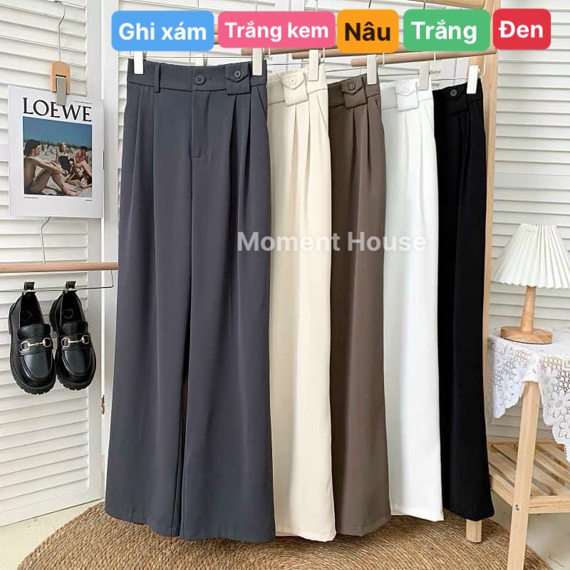 [Mã FAMARAL1 giảm 10K đơn 50K] Quần suông ống đứng kèm túi mini, mềm rủ, 50% lưng chun, đủ size SML (931)