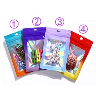 Túi gói hàng quà tặng niêm phong 12x20cm túi zip đựng đồ/ mỹ phẩm màu holographic