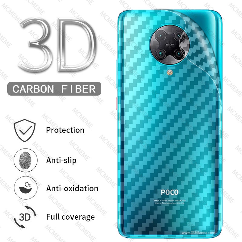 Miếng dán mặt sau điện thoại vân sợi carbon cho Xiaomi Mi POCO F5 Pro X5 M5 M5s X4 X3 NFC C40 M3 M4 F3 GT F2 Pro 5G Pocophone F1
