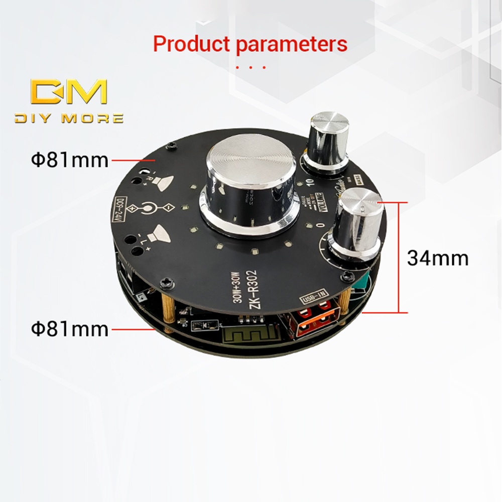 DIYMORE Bảng Mạch Khuếch Đại Âm Thanh ZK-R302 TPA3118 30WX2 Chuyên Dụng
