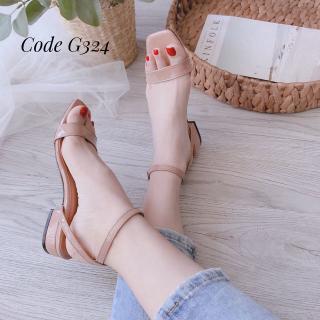 Sandal Nữ Đế Thấp 2 Phân Quai Da Bóng 2 Màu_VN.S14