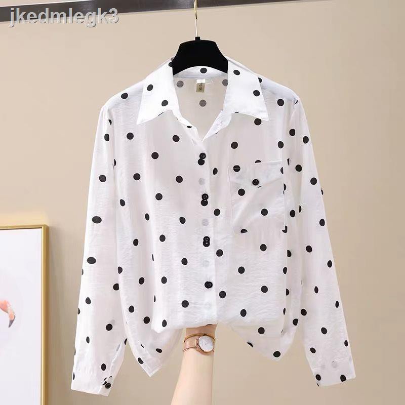 áo sơ mi[Vải tencel] Phiên bản Hàn Quốc mới mùa hè 100 Mặc kẻ sọc áo khoác blouse dài tay kết hợp và chống nắn