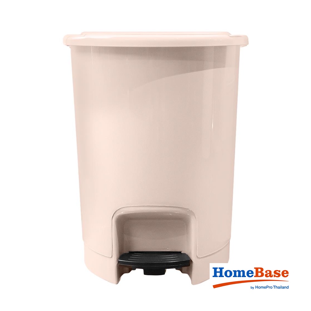 HomeBase ACCO Thùng rác bằng nhựa hình tròn PASTEL Thái Lan W26,5xH35xD26,5cm màu be