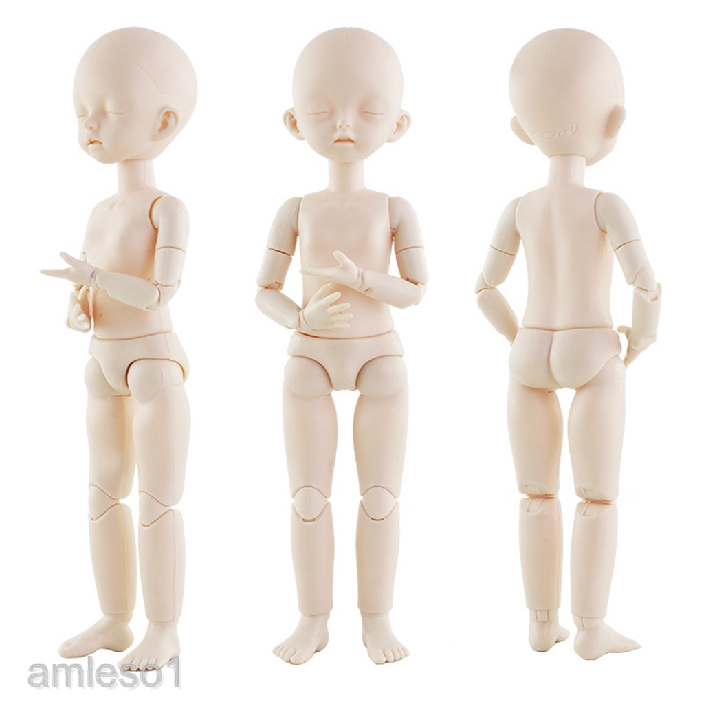 [AMLESO1] White Skin 1/6 Jointed Ball Dolls BJD Doll Body Sleep Eyes DIY Dolls Accessory