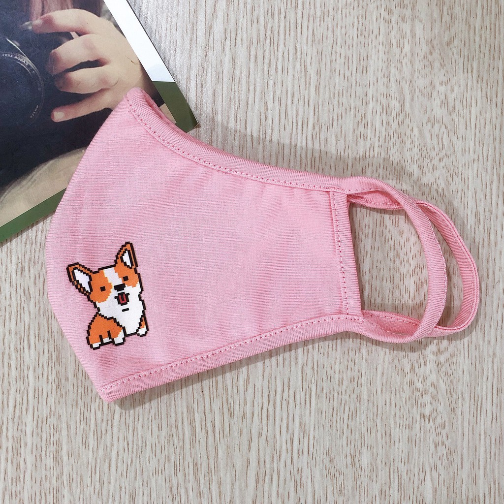 Khẩu Trang In Hình Kute Vải Cotton Hai Lớp | BigBuy360 - bigbuy360.vn