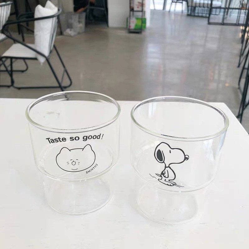 Cốc Uống Sữa / Nước Ép Họa Tiết Hoạt Hình Snoopy Kiểu Hàn Quốc Dễ Thương