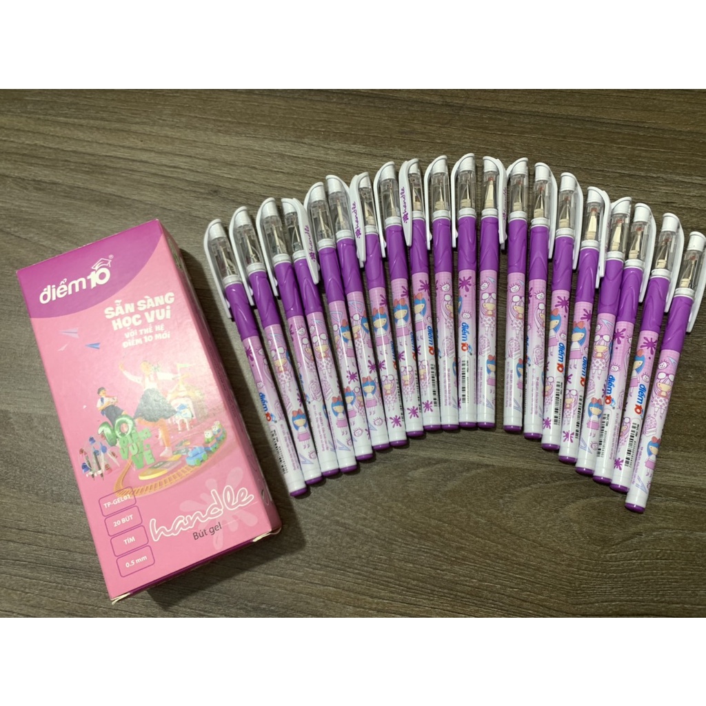 Bút mực tím Gel-012/ 027 dành cho học sinh Cấp 1 hàng công ty bút viết chữ rất êm Nét đẹp viết chữ không lem rể sử dụng