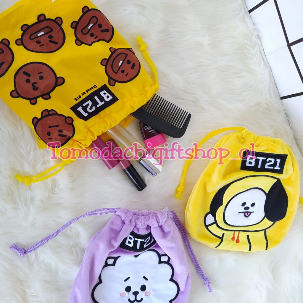 Túi Dây Rút Hình Bt21 / Bts Đáng Yêu