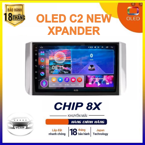 Màn Hình Android OLED C2 New cho MISUBISHI XPANDER chip 8X quạt tản nhiệt, youtube, Vietmap... bảo hành 18 thánG