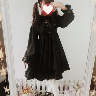 (Tặng kèm băng đô ) Gothic Lolita Lâu Đài Dưới Ánh Trăng Đêm