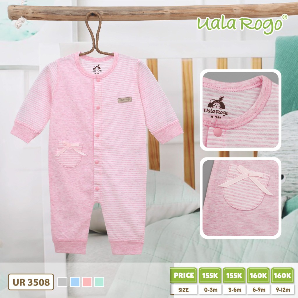 [SALE XẢ] Body dài tay cotton kẻ ngang Uala Rogo