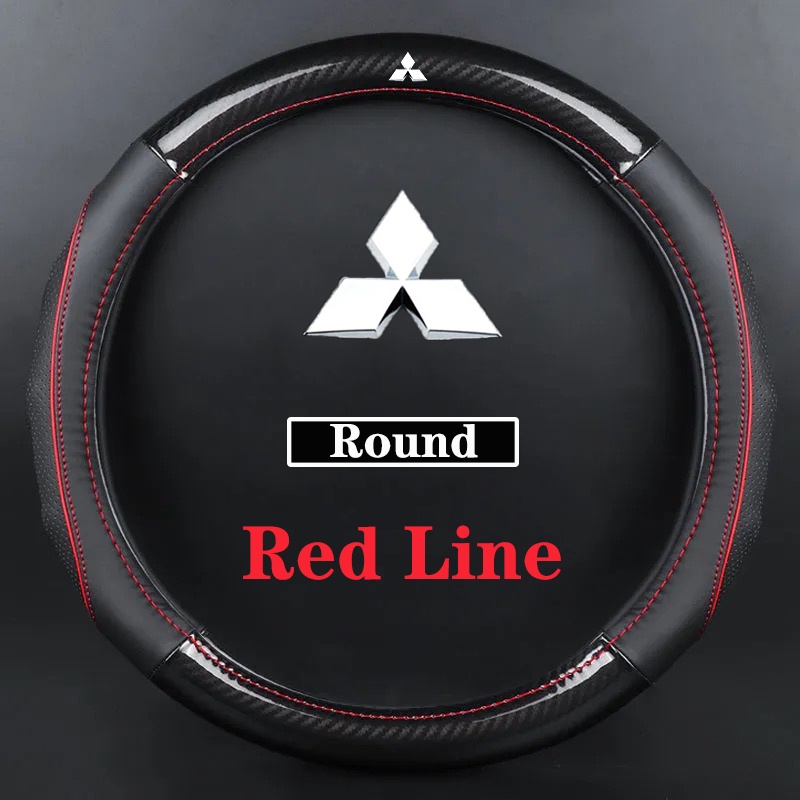 Vỏ bọc vô lăng bằng da sợi carbon cao cấp cho xe hơi Mitsubishi Asx Triton Attrage Mirage Xpander Grandis Montero