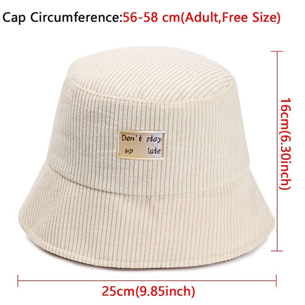 Mũ Bucket Nón Tai Bèo Vành Cụp Nhung Gân Dont Stay Up Late Nhiều Màu Sắc Ulzzang Form Unisex Nam Nữ - Hazo