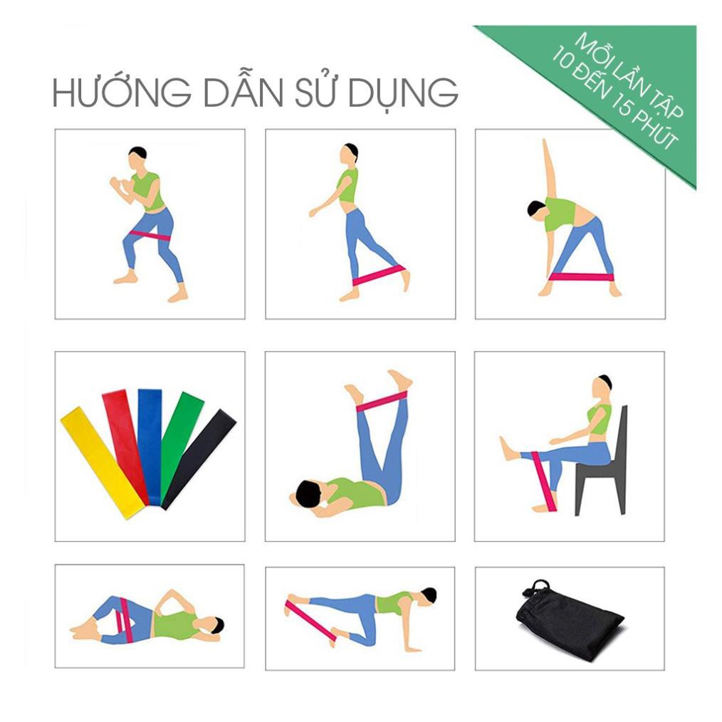 Dây Tập Gym Miniband Dây Kháng Lực Đàn Hồi Tập Squat Mông Đùi Cho Nữ Săn Chắc Cơ Mông Đùi 568Miniband