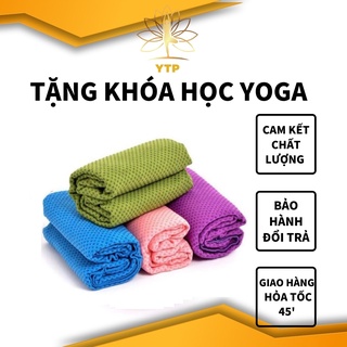 Khăn trải thảm yoga chống trượt m1khansilicon loại 1 dày dặn, hạt silicon bám tay và thấm hút gkk