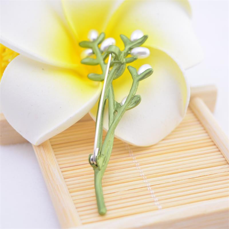 Cài áo thời trang cành hoa phối hạt 3D xinh xắn GC206