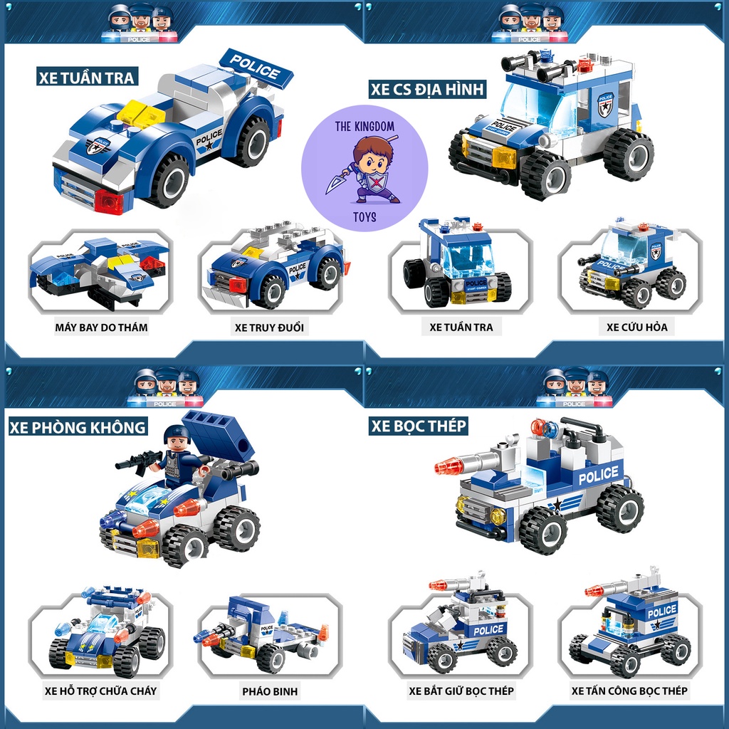 Đồ Chơi Lắp Ráp Mô Hình Cảnh Sát SWAT ROBOT Rô Bốt / Máy Bay Trực Thăng / Xe Chỉ Huy / Cảnh Sát Đặc Nhiệm PX250