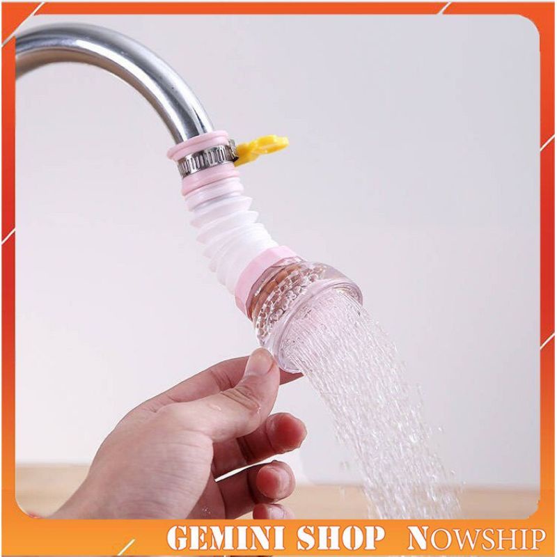 Đầu nối vòi nước bồn rửa chén bát hạt lọc xoay 360 độ, đầu nói vòi phun nước tăng áp đa năng