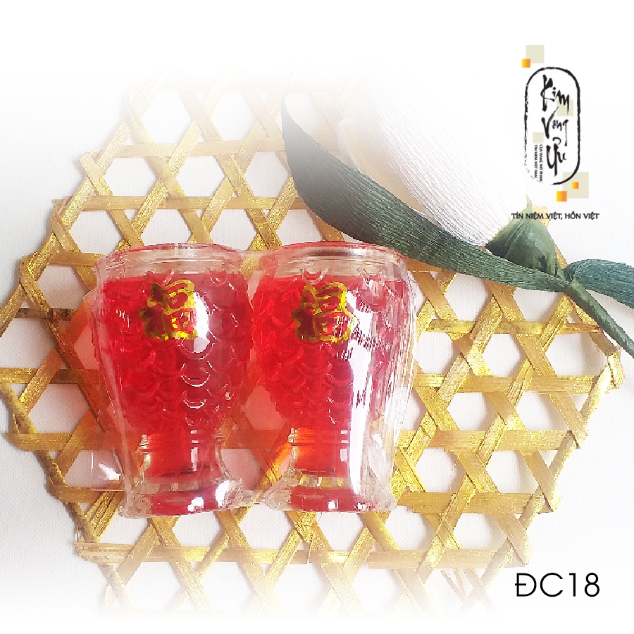Đèn cầy ly cúng Cá Nhỏ ĐC18 cao 8 cm