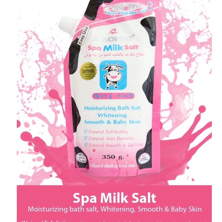 Túi Muối Tắm Sữa Bò A Bonne Spa Milk Salt Thái Lan làm da sạch sâu từ bên trong Se khít lỗ chân lông,làm làn da tươi trẻ | BigBuy360 - bigbuy360.vn