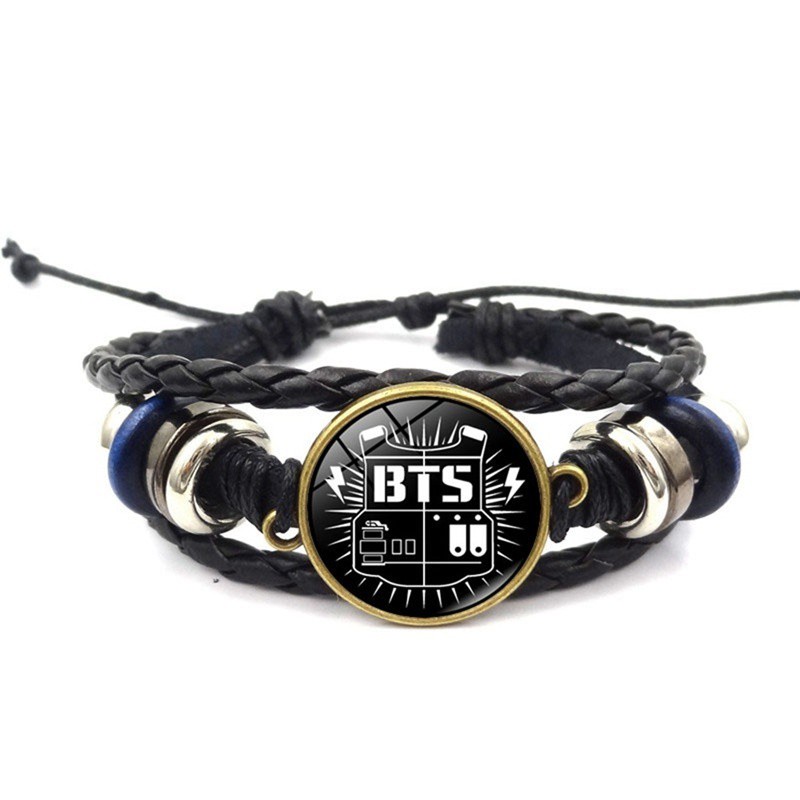 Vòng đeo tay da nhiều lớp phong cách BTS Bangtan Boys thời trang Hàn Quốc