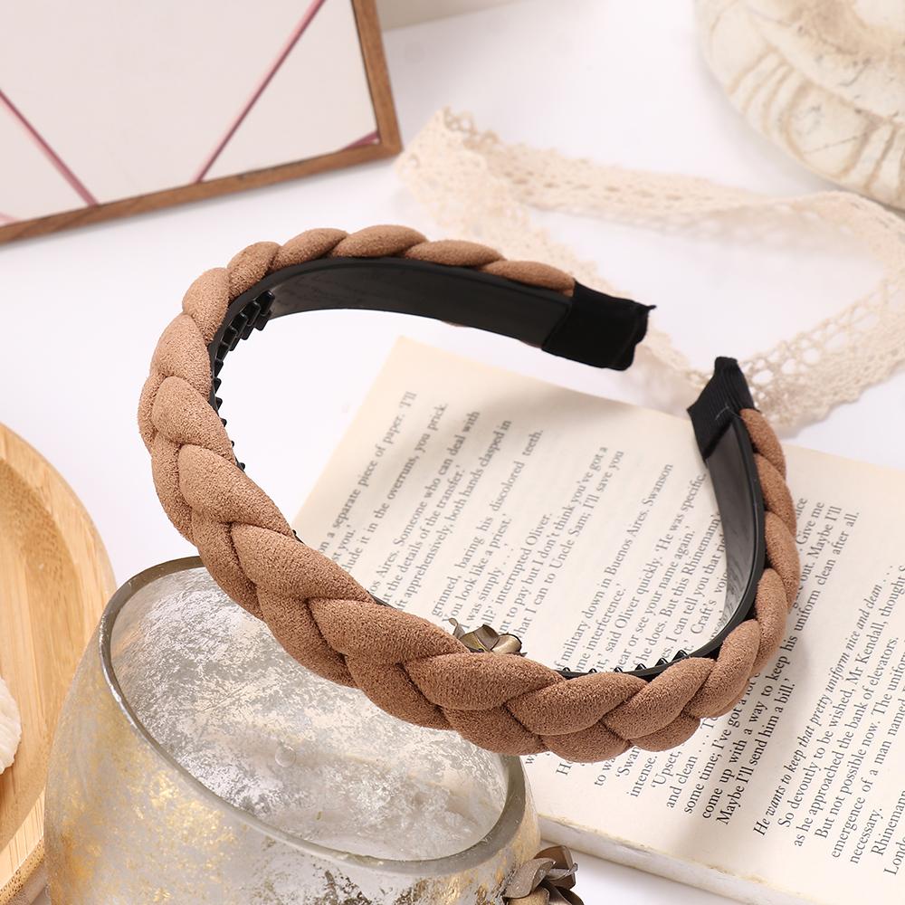 Xiantin Băng Đô Bản Rộng Co Giãn Họa Tiết Kẻ Sọc Màu Trơn Đính Ngọc Trai Thời Trang Thu Đông Dành Cho Nữ