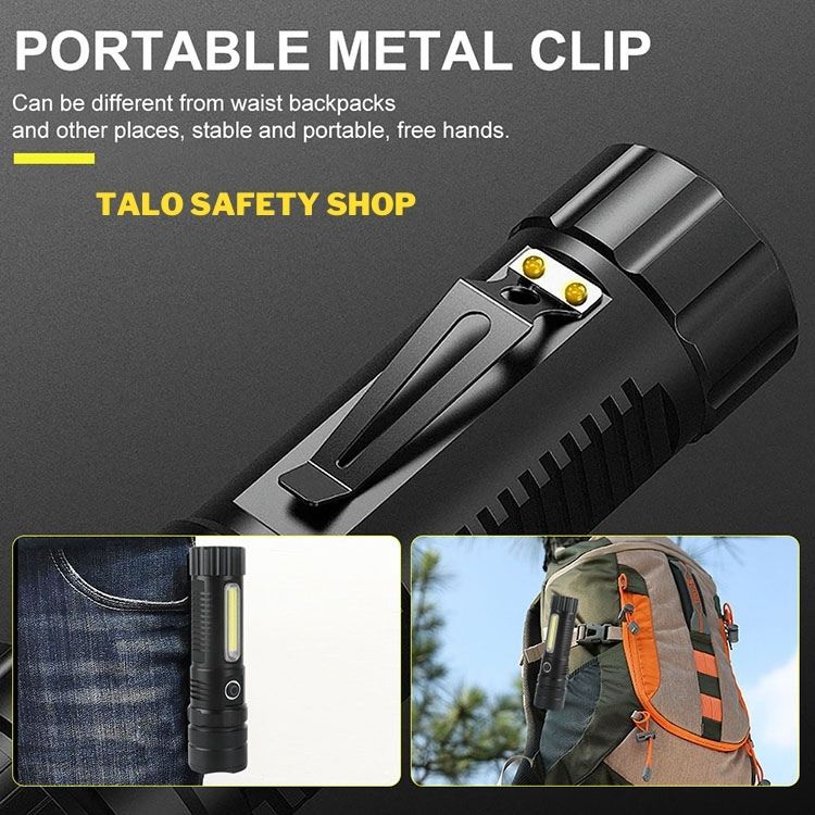 Đèn pin chip led XHP70 mã 01 siêu sáng cầm tay dùng pin26650 sạc typeC