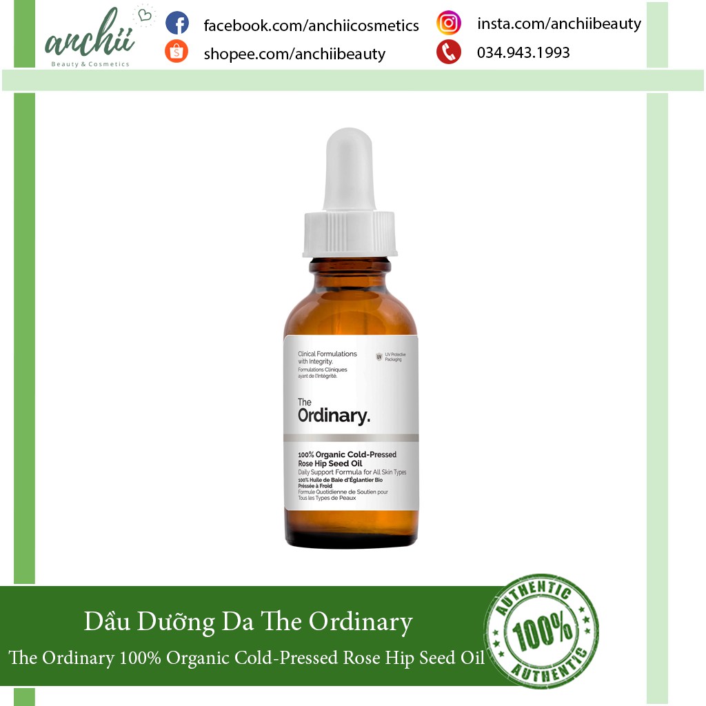 [TOP 1 UY TÍN] Dầu Dưỡng Da Giảm Mụn Viêm The Ordinary 100% Organic Cold-Pressed Rose Hip Seed Oil (BILL ANH) | BigBuy360 - bigbuy360.vn