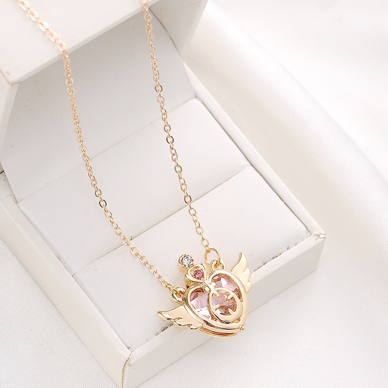 Vòng cổ Hình Trái Tim Pha Lê Phong Cách Thời Trang Đơn Giản Dành Cho Nữ