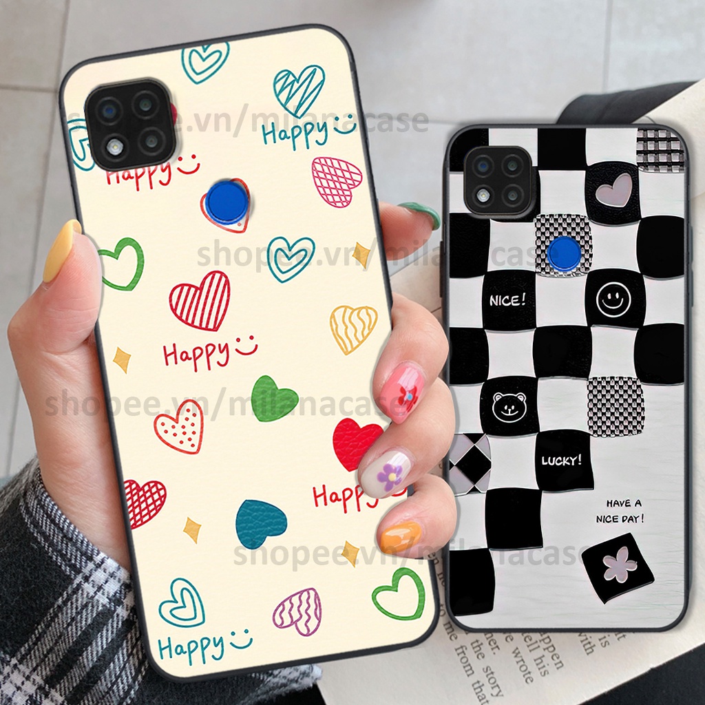 Ốp Xiaomi Redmi 9C in hình caro trái tim siêu đẹp, siêu nét đầy phong cách cá tính