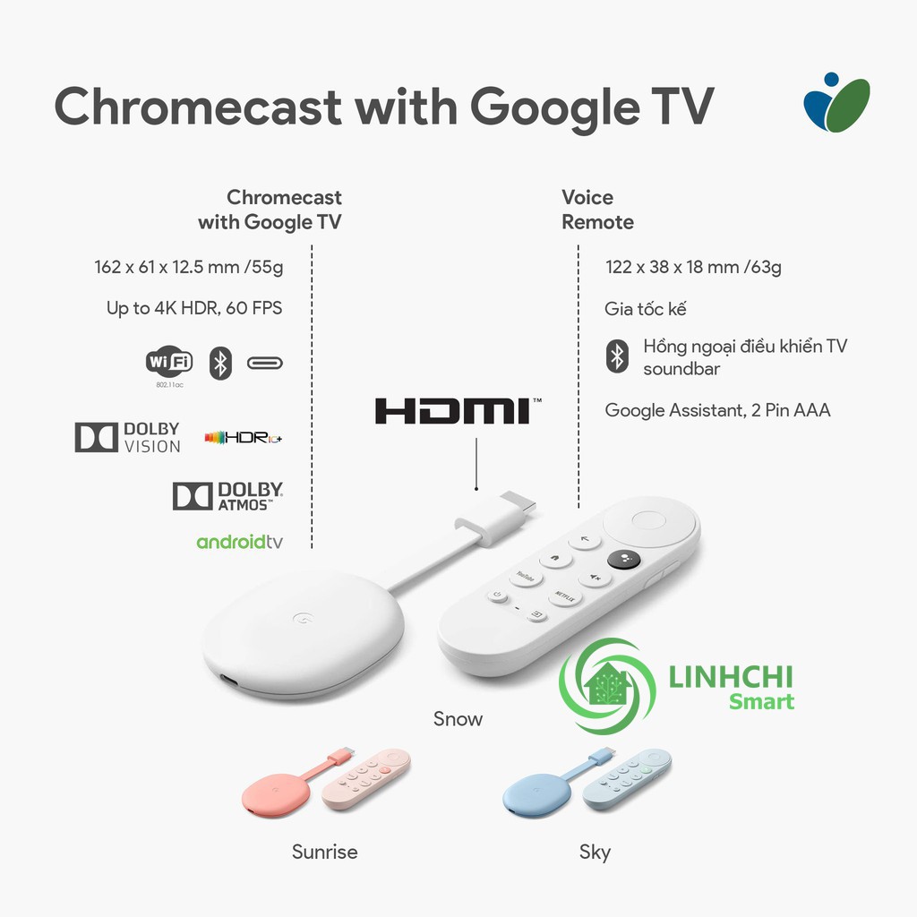 Thiết Bị Stream Google Chromecast with Google TV - Chính Hãng