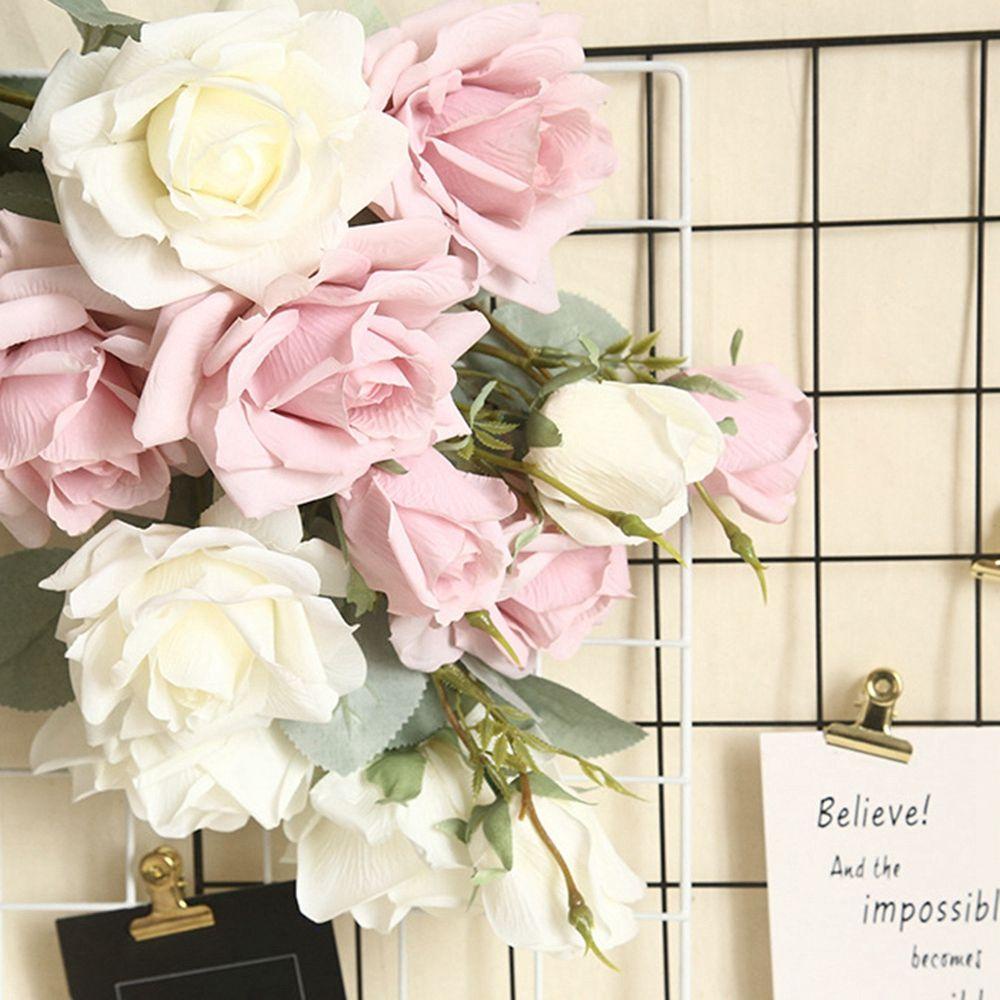 Bó Hoa Hồng Giả 3 Bông Bằng Vải Dùng Trang Trí Tiệc Cưới DIY