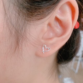 Bông tai bạc Tiny heart