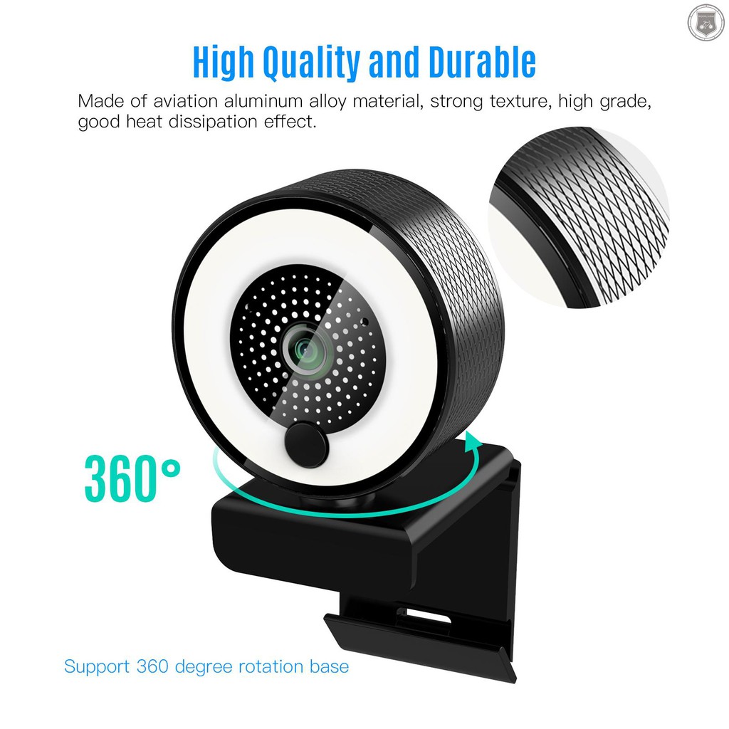 Webcam RL 2K HD 500W tự động USB với 3 mức độ có thể điều chỉnh tích hợp microphone cắm và sử dụng ngay máy tính