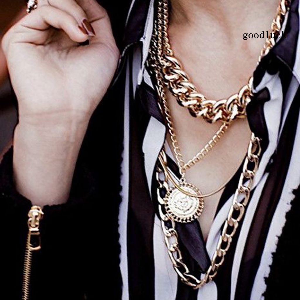 Vòng cổ Nữ Nhiều Lớp Phong Cách Hip Hop