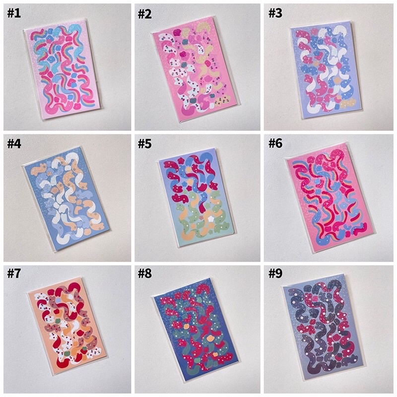 Stickers hình ruy băng lấp lánh decor sổ