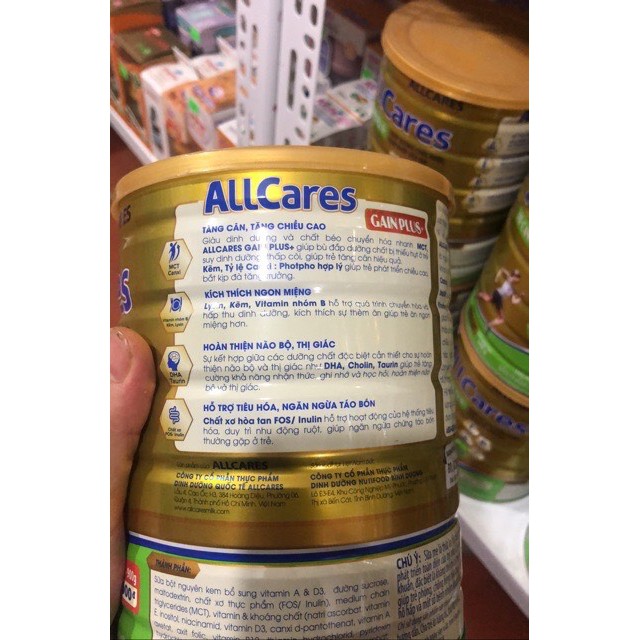 Sữa bột ALLCARES GAIN lon 900g (dành cho người gầy )