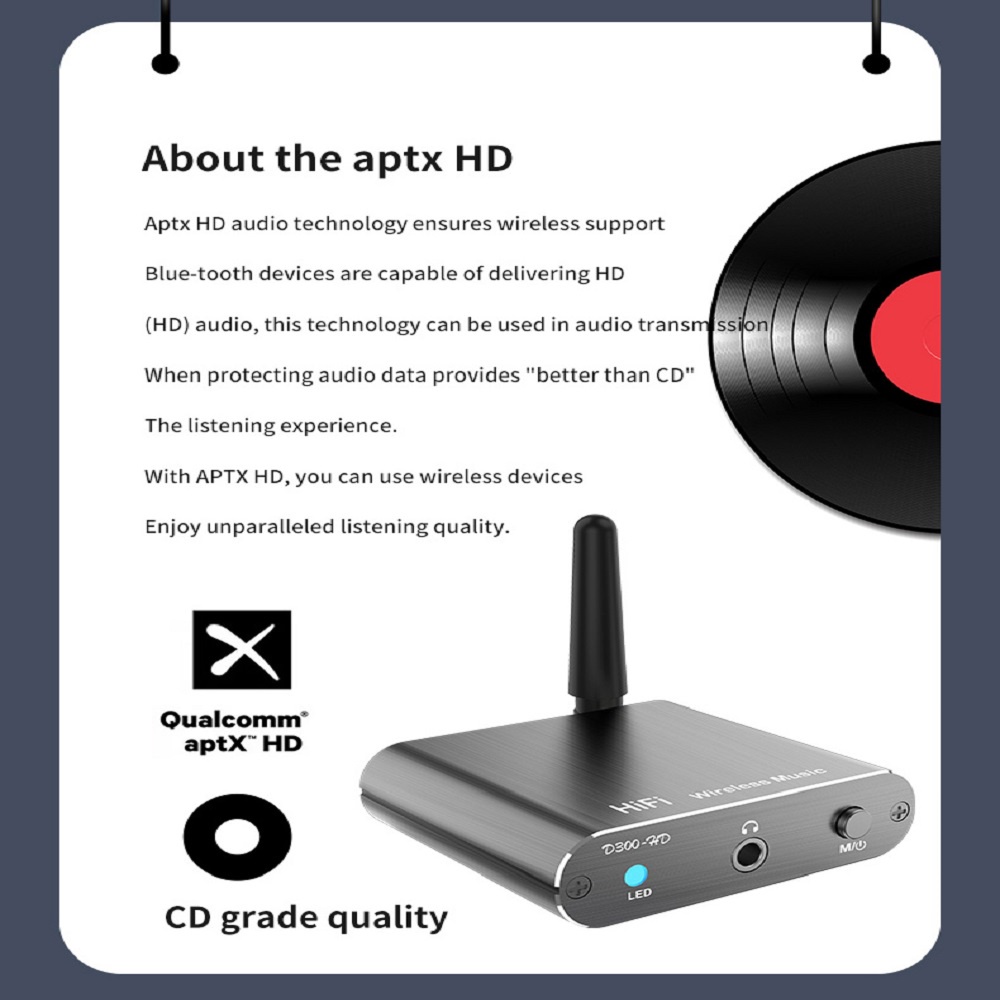 Thiết Bị Nhận Tín Hiệu Bluetooth 5.2 Aptx-HD Cho Xe Ô Tô