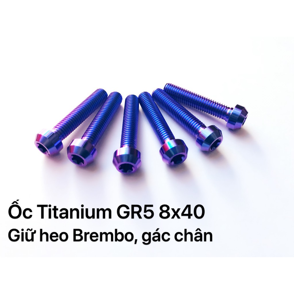 ỐC GIỮ HEO DẦU BREM/GÁC CHÂN TITANIUM GR5 8x40