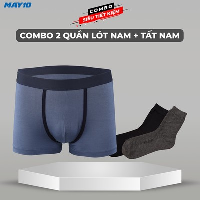 Combo 2 quần sịp nam dáng trunk - 1 đôi tất nam cổ cao May 10 ( CHAT CHỌN MÀU QUẦN)