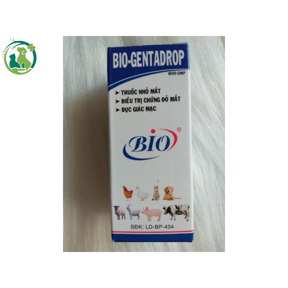 Nhỏ mắt chó mèo Bio Gentadrop hỗ trợ chấm dứt đau mắt đỏ, chảy nhiều nước mắt, ghèn mắt, đục giác mạc