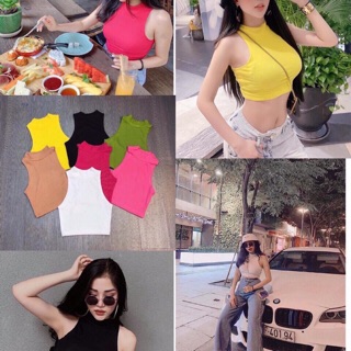 Áo cổ lọ sát nách hình thật phong cách đẹp ☘️☘️☘️