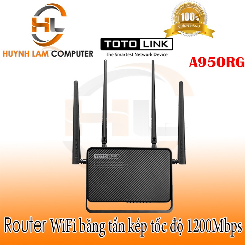 Bộ phát WiFi-Bộ phát WiFi Totolink A950RG 1200Mbps DGW phân phối-Router WiFi