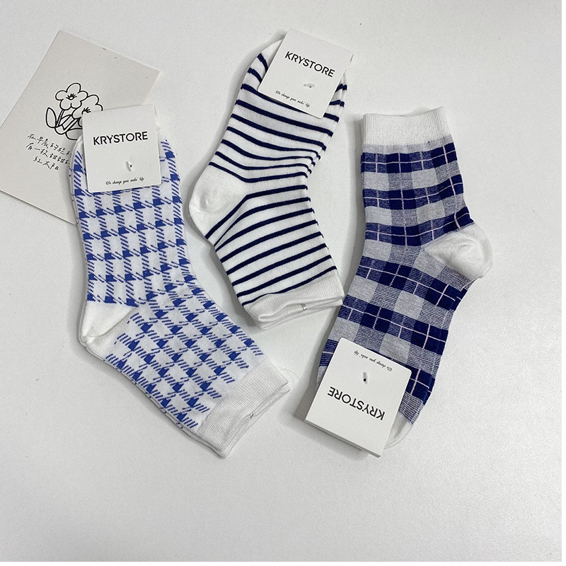 Tất nữ cao cổ kẻ sọc Hàn Quốc TC05