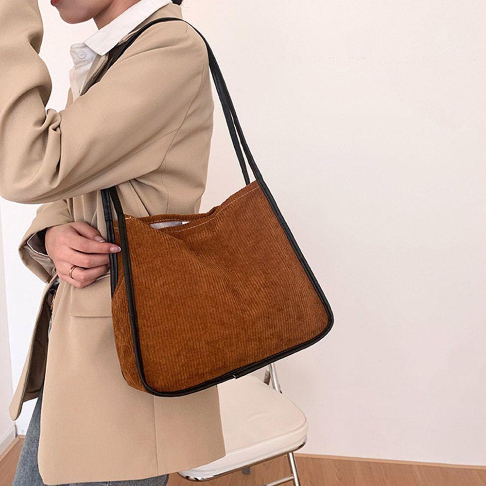 Túi Tote Đeo Vai Bằng Vải Bông Mềm Mại Sức Chứa Lớn