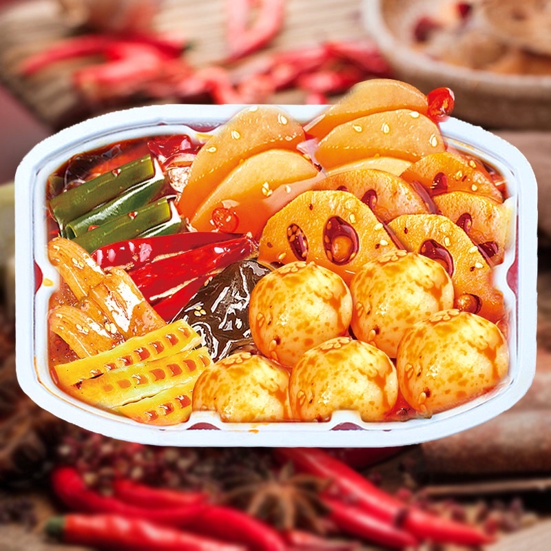 Lẩu tự sôi bò viên bò cay xúc xích cơm tự sôi đồ ăn vặt